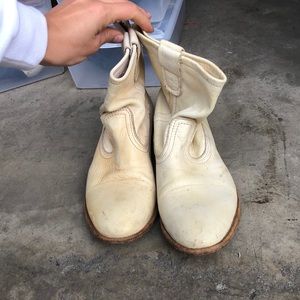 White Vintage Leather Boot